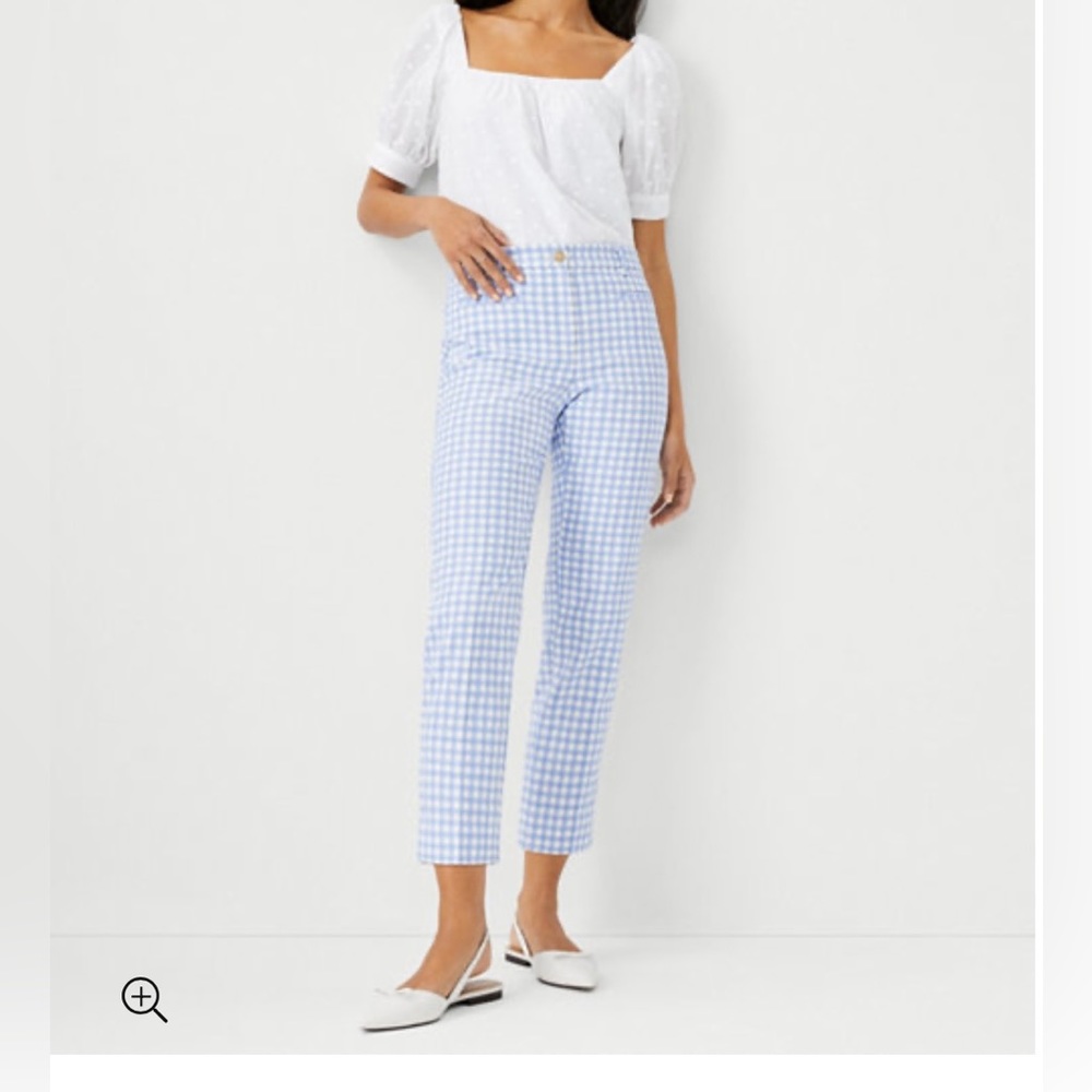 Ann Taylor Petite The Plaid Cotton Crop Pant